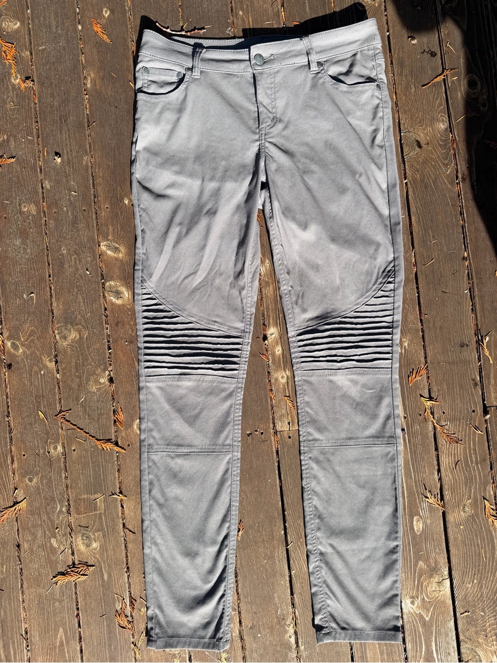 prAna Brenna Moto Skinny Pants Gray Size 10 Regular Hiking Outdoor Stretch